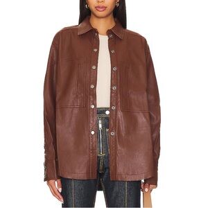 Free People Faux Leather Shacket